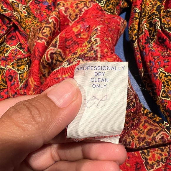 VTG Saks Fifth Avenue Evan Picone Red Paisley 80s Secretary Skirt Set READ - Picture 12 of 12